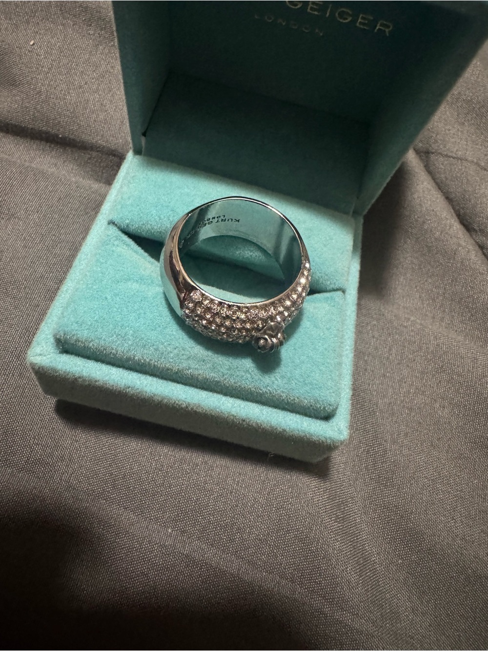 Kurt Geiger Silver Eagle Pavé Ring - Picture 4 of 5